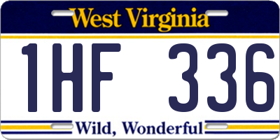 WV license plate 1HF336