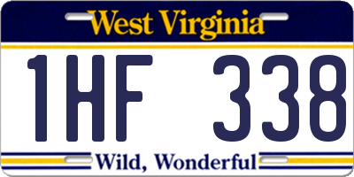 WV license plate 1HF338