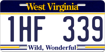WV license plate 1HF339