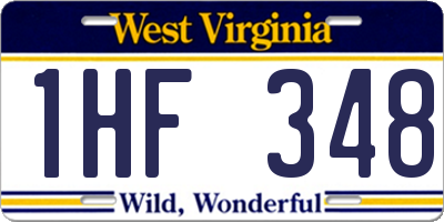 WV license plate 1HF348