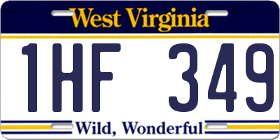 WV license plate 1HF349