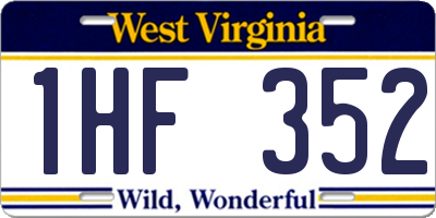 WV license plate 1HF352