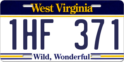 WV license plate 1HF371