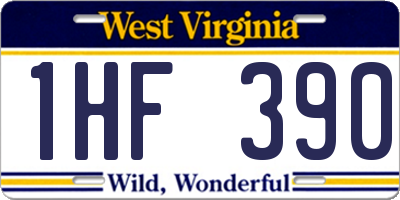 WV license plate 1HF390