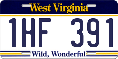 WV license plate 1HF391