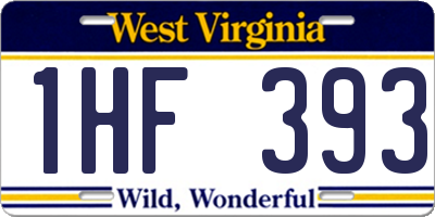 WV license plate 1HF393