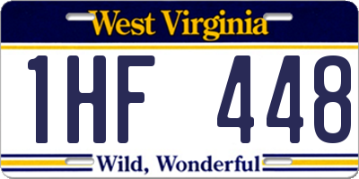 WV license plate 1HF448