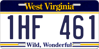 WV license plate 1HF461