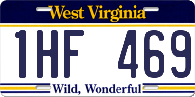 WV license plate 1HF469