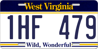 WV license plate 1HF479