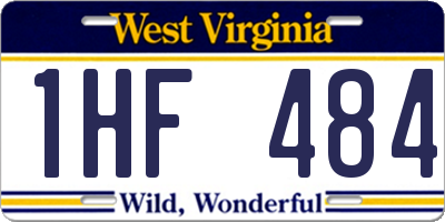 WV license plate 1HF484