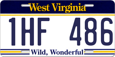 WV license plate 1HF486