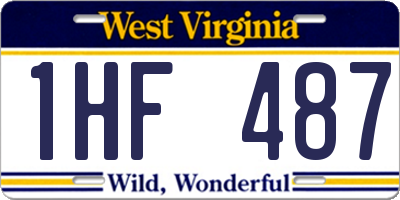 WV license plate 1HF487