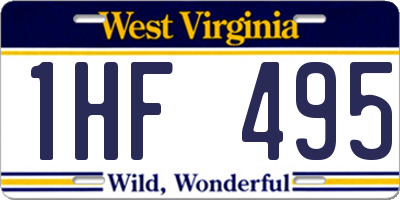 WV license plate 1HF495