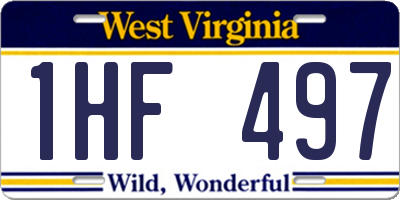 WV license plate 1HF497