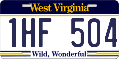 WV license plate 1HF504
