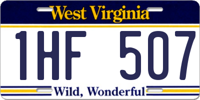 WV license plate 1HF507