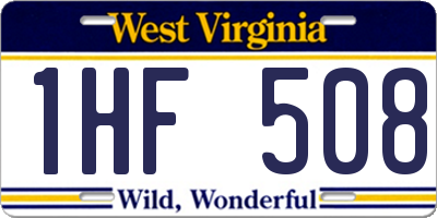 WV license plate 1HF508