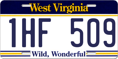 WV license plate 1HF509