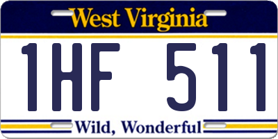 WV license plate 1HF511
