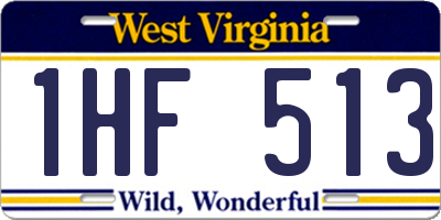 WV license plate 1HF513