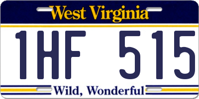WV license plate 1HF515