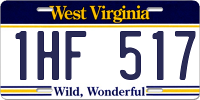 WV license plate 1HF517