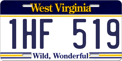 WV license plate 1HF519