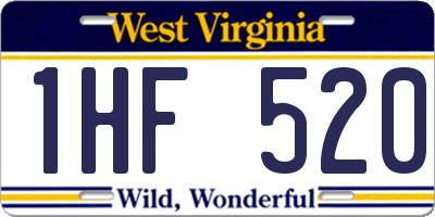 WV license plate 1HF520