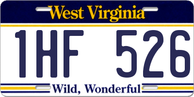 WV license plate 1HF526