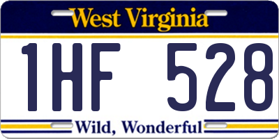 WV license plate 1HF528