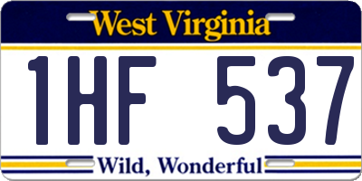 WV license plate 1HF537