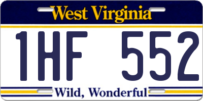 WV license plate 1HF552