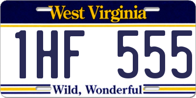 WV license plate 1HF555