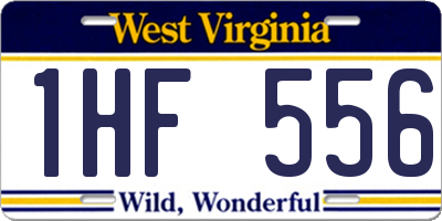 WV license plate 1HF556