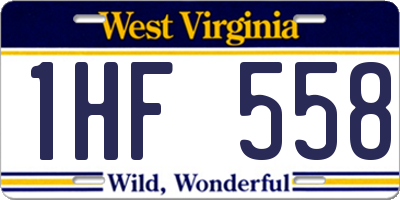 WV license plate 1HF558