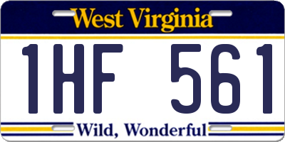 WV license plate 1HF561