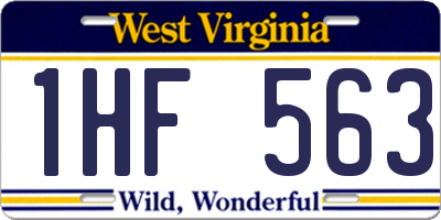 WV license plate 1HF563