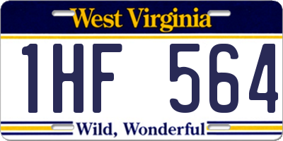 WV license plate 1HF564