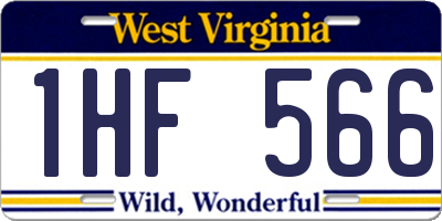 WV license plate 1HF566
