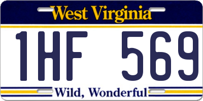 WV license plate 1HF569