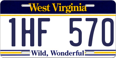 WV license plate 1HF570