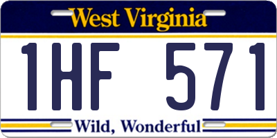 WV license plate 1HF571