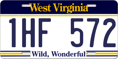 WV license plate 1HF572