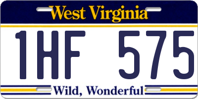WV license plate 1HF575