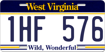 WV license plate 1HF576