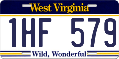 WV license plate 1HF579