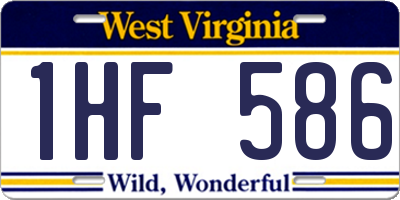 WV license plate 1HF586