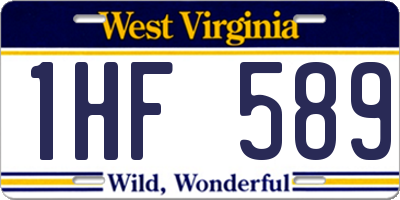 WV license plate 1HF589