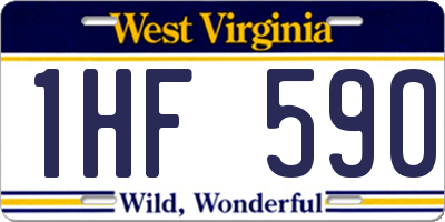 WV license plate 1HF590